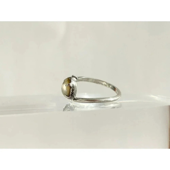 Faux Ethiopian Oval Cut Double Stone Sterling Silver 925 Stamped Ring - sz 5.5 - Picture 6 of 10